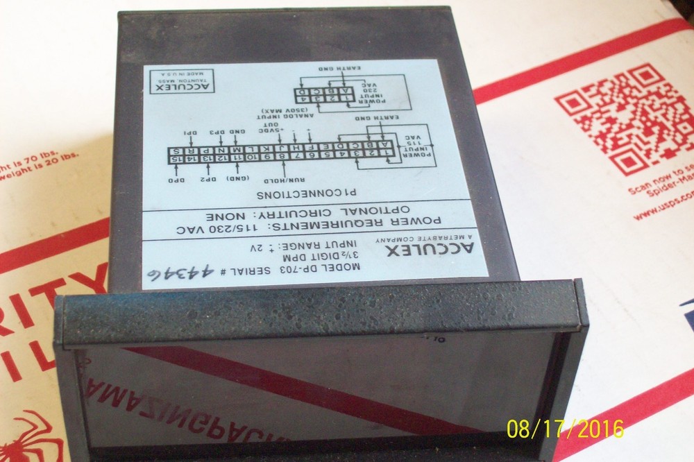 ACCULEX 3-1/2 DIGIT DPM DISPLAY PANEL MOUNT COUNTER 2 VOLT INPUT MODEL DP-703