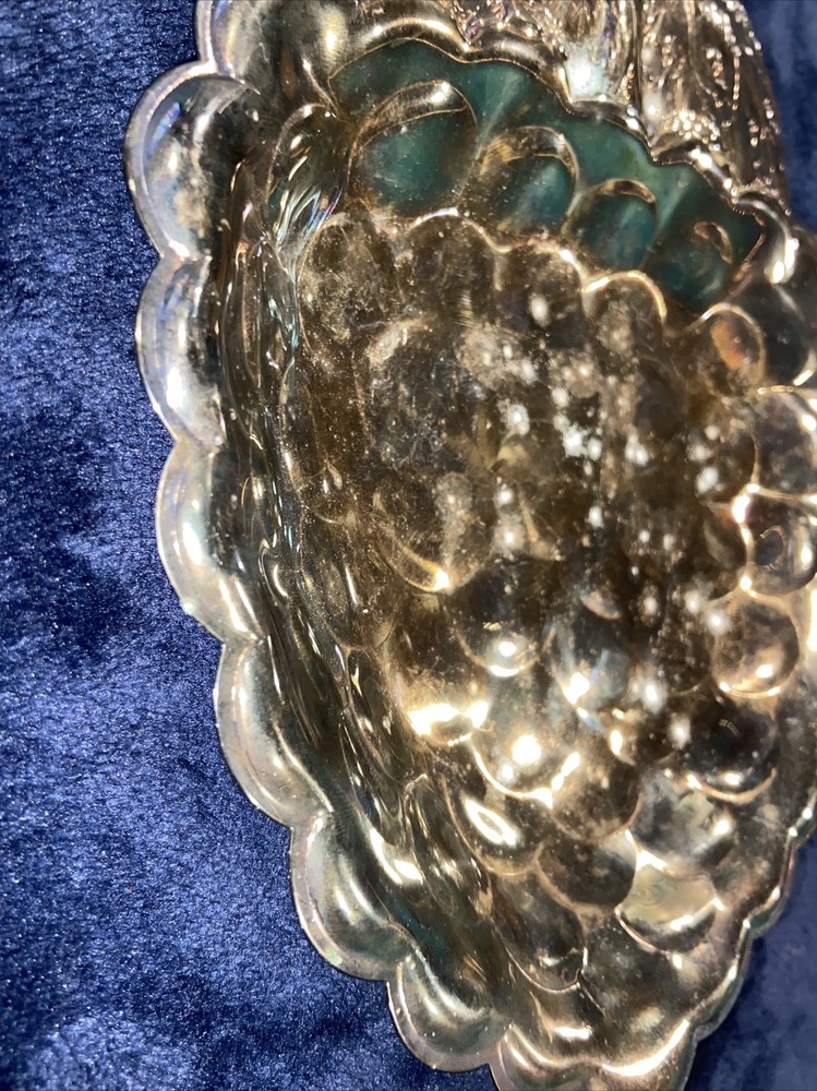 Brass Textured Grape Vine Tinker Dish Tray