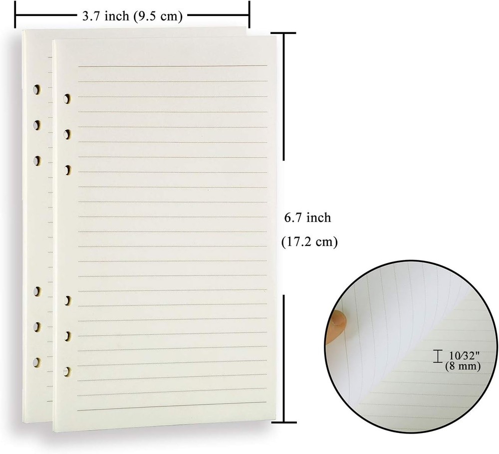 Antner A6 Refill Paper 3 Pack 45PCS Binder A6, 3 Kit