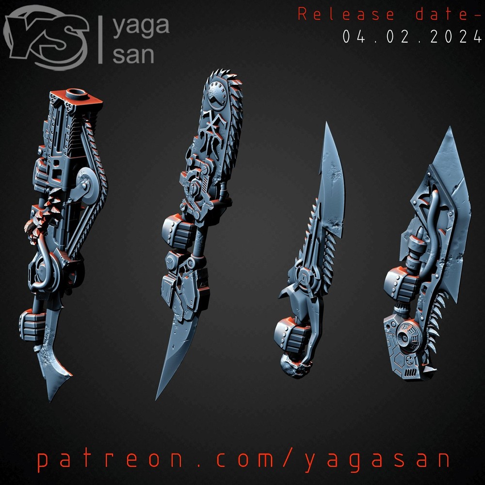 DARK CHAOS CHAINSAW WEAPONS SET (4U) (RIGHT)