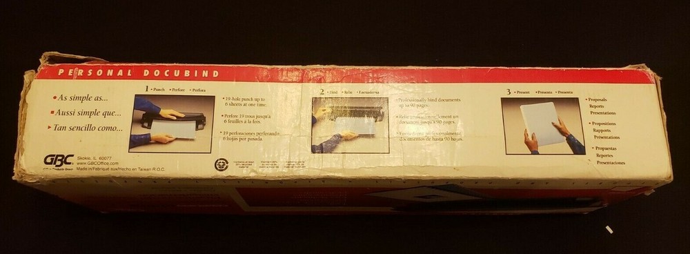 GBC Docubind Personal Presentation Binding System Machine with Bindings Used 1x