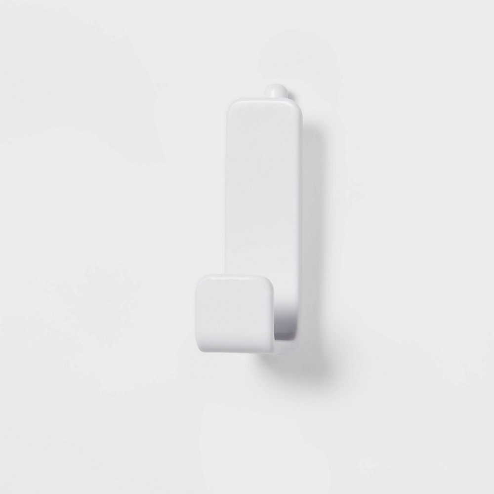 Brightroom Pegboard Single Hooks Adjustable Storage White Set of 2 Plastic