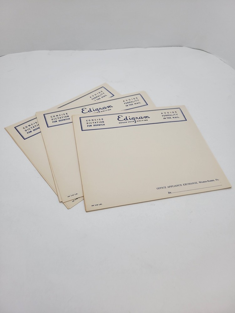 Vintage 20Pc Edigram Edison Voice Writing Dictation Dispatch Memo Paper