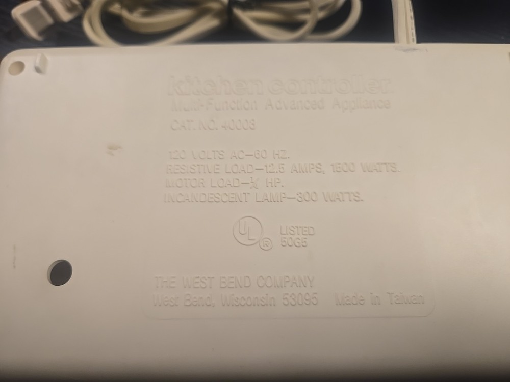Vintage West Bend Kitchen Controller Mult-function Advanced Appliance - 40003