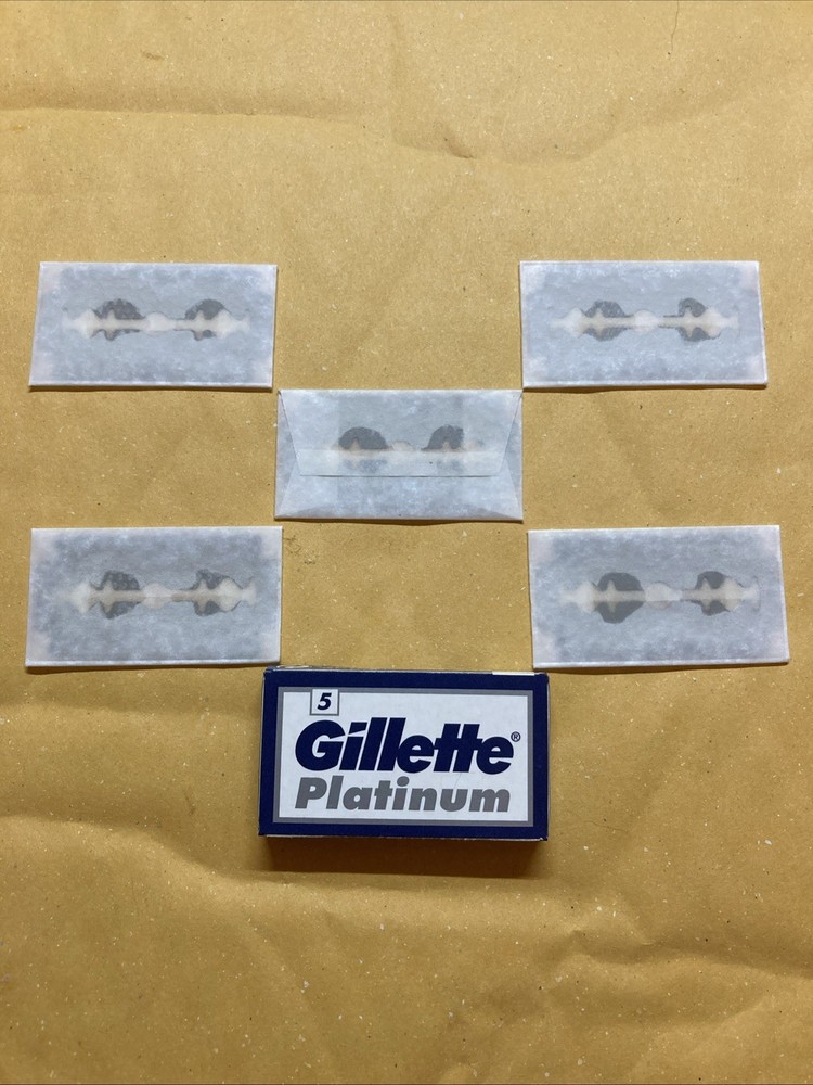 5  Double Edge Razor Blades, Gillette Platinum