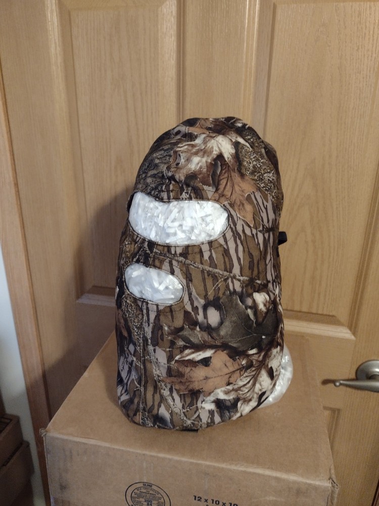 GAMEHIDE CAMOUFLAGE FULL HEAD COVERING, MOSSY OAK BREAKUP PATTERN