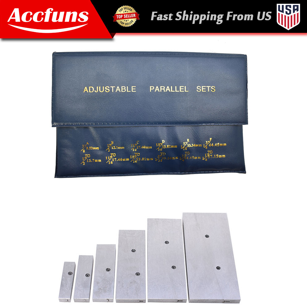 6Pcs High Precision Adjustable Parallel Set 3/8" - 2-1/4"