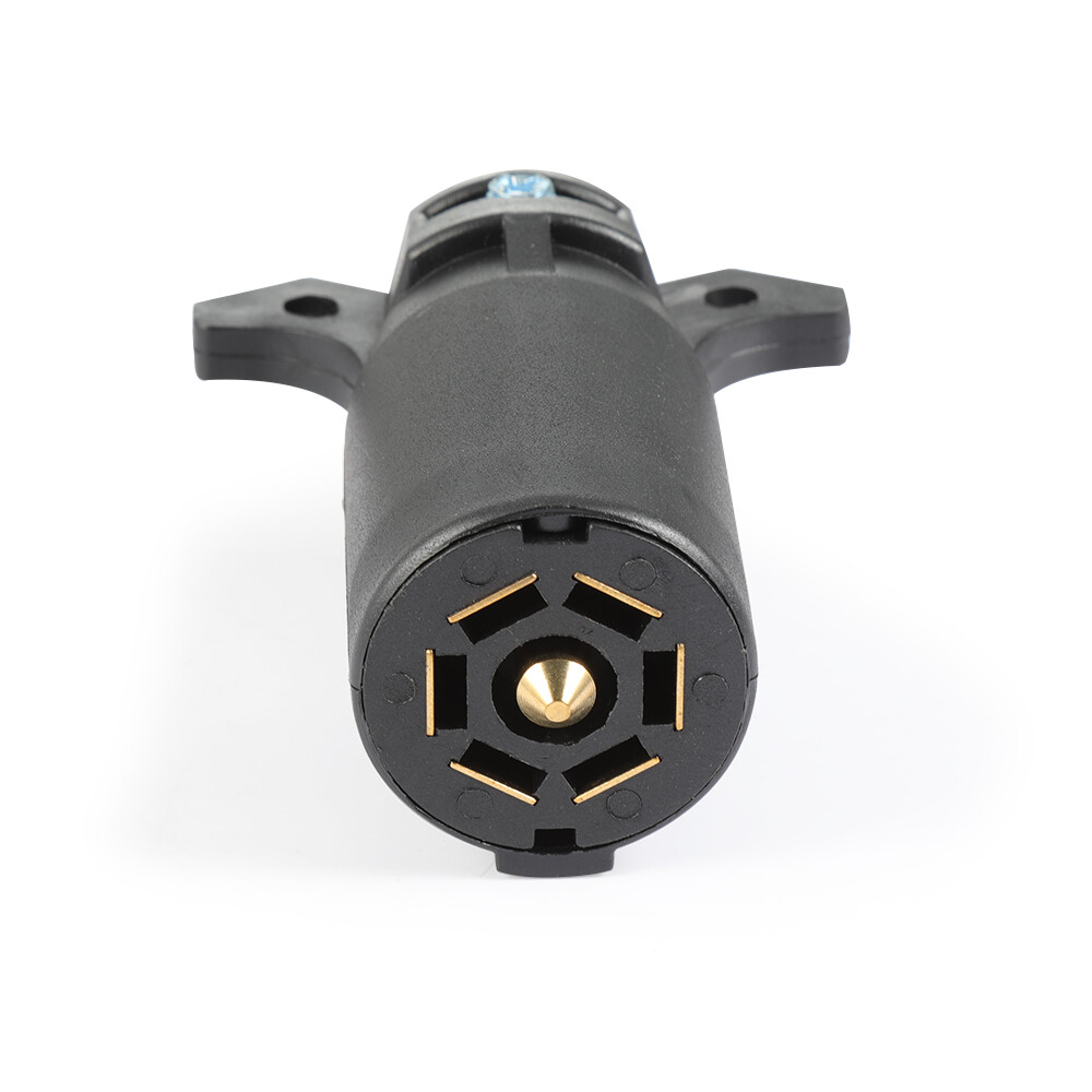 7 Way Round RV Style Trailer Light Plug Connector Replacement Blade Pin Adapter