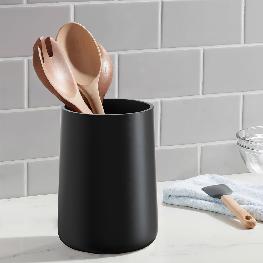 Utensil Holder 7x5.2 Inch Kitchen Organizer Countertop Matte Black 1 Pack
