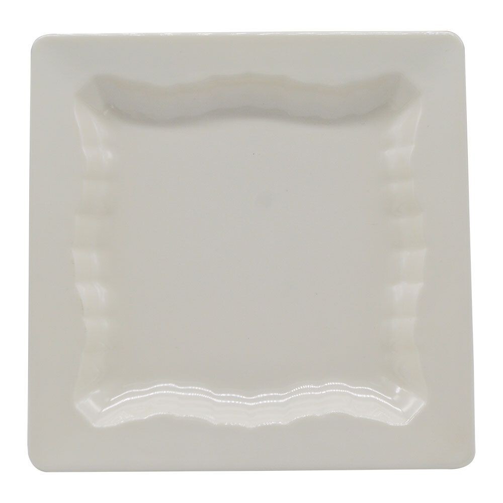 7 Inch Square Plain White Melamine Dinner Plate - 6 Pcs/Set