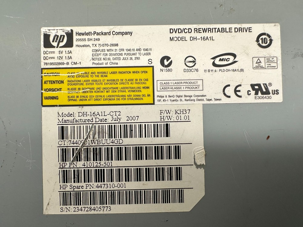 HP DH-16A1L DVD/CD Rewritable Drive