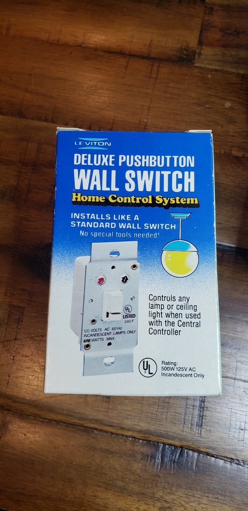 NEW Leviton deluxe push button wall switch. 801 6225