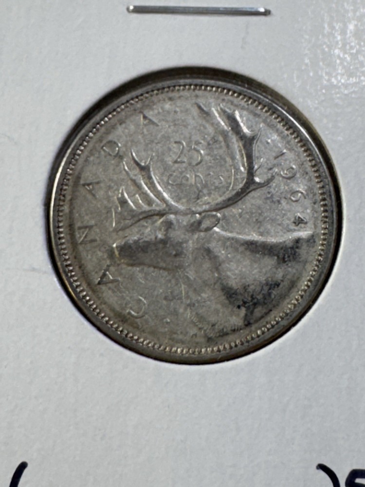 1964 Canada 25 Cents Silver Coin