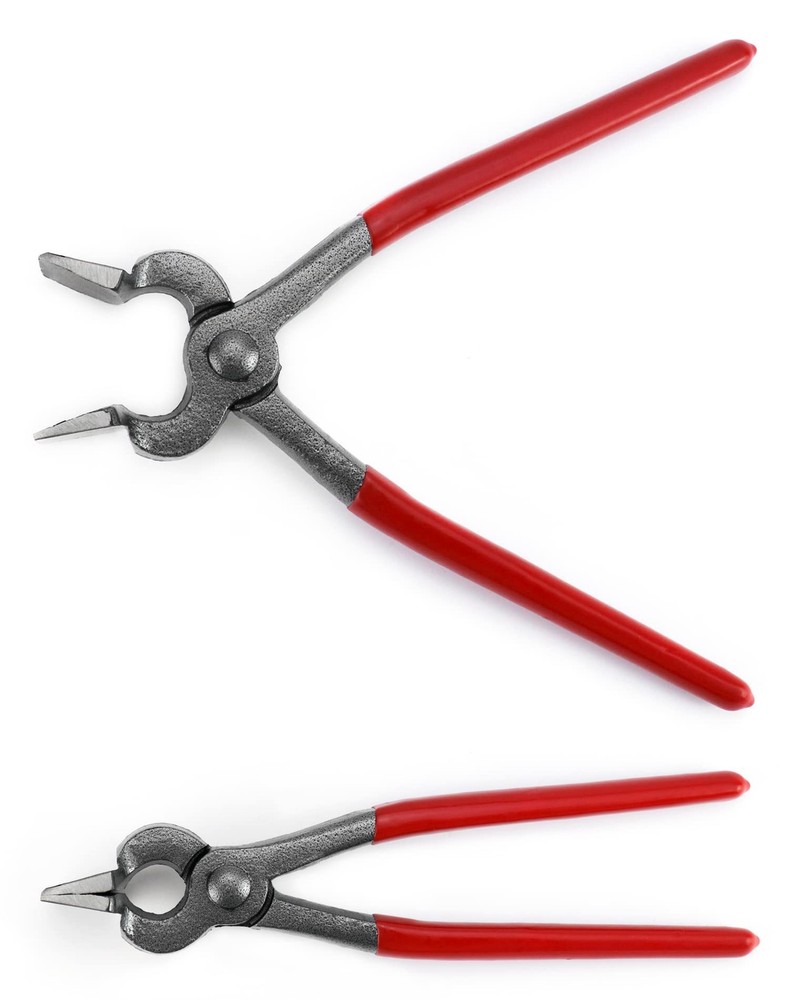 QWORK Flat Pliers Leather Press Pliers, Edge Adjustment Red