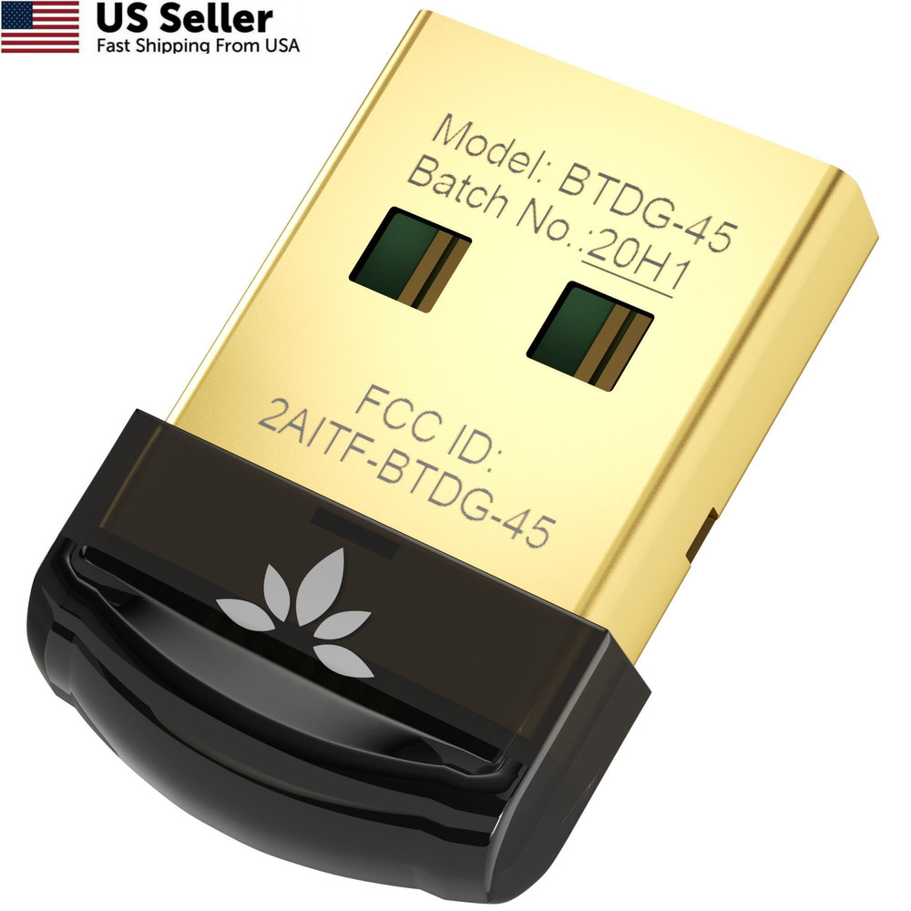 Avantree DG45 USB Bluetooth Adapter Dongle for PC, Computer, Desktop & Black