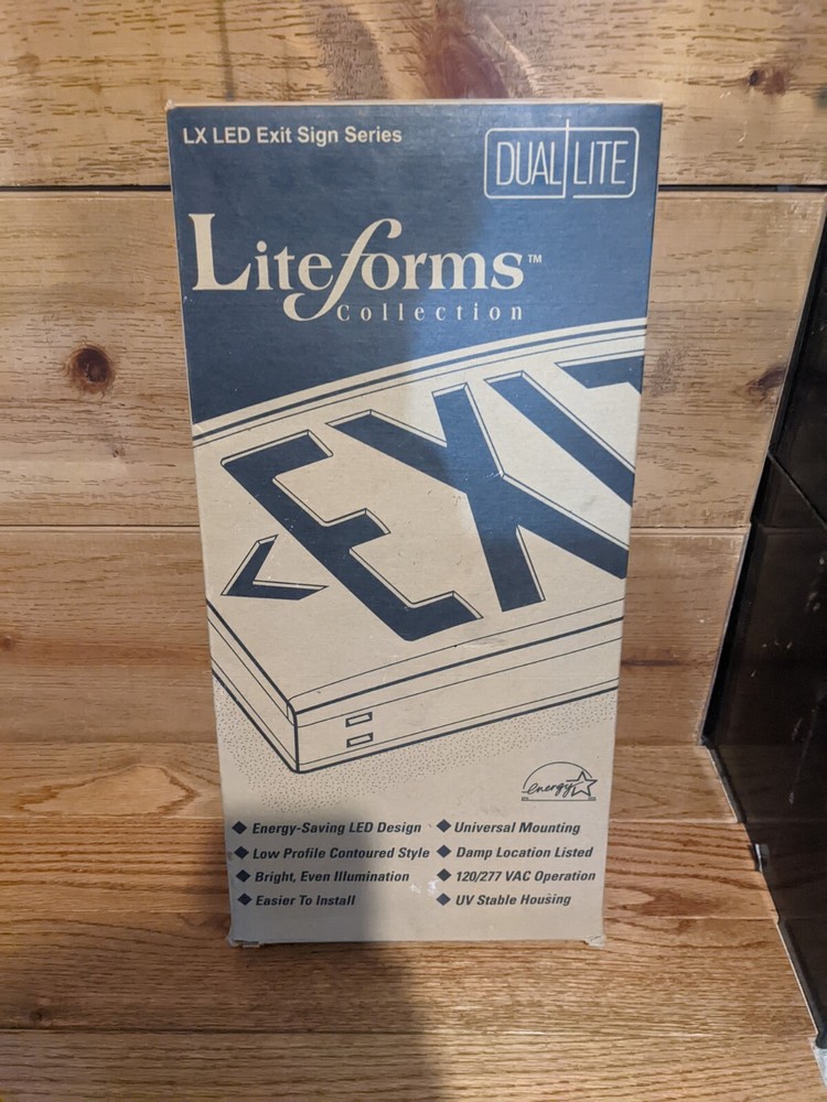 NIB Liteforms LXUR THERMOPLASTIC LED EXIT Sign Black