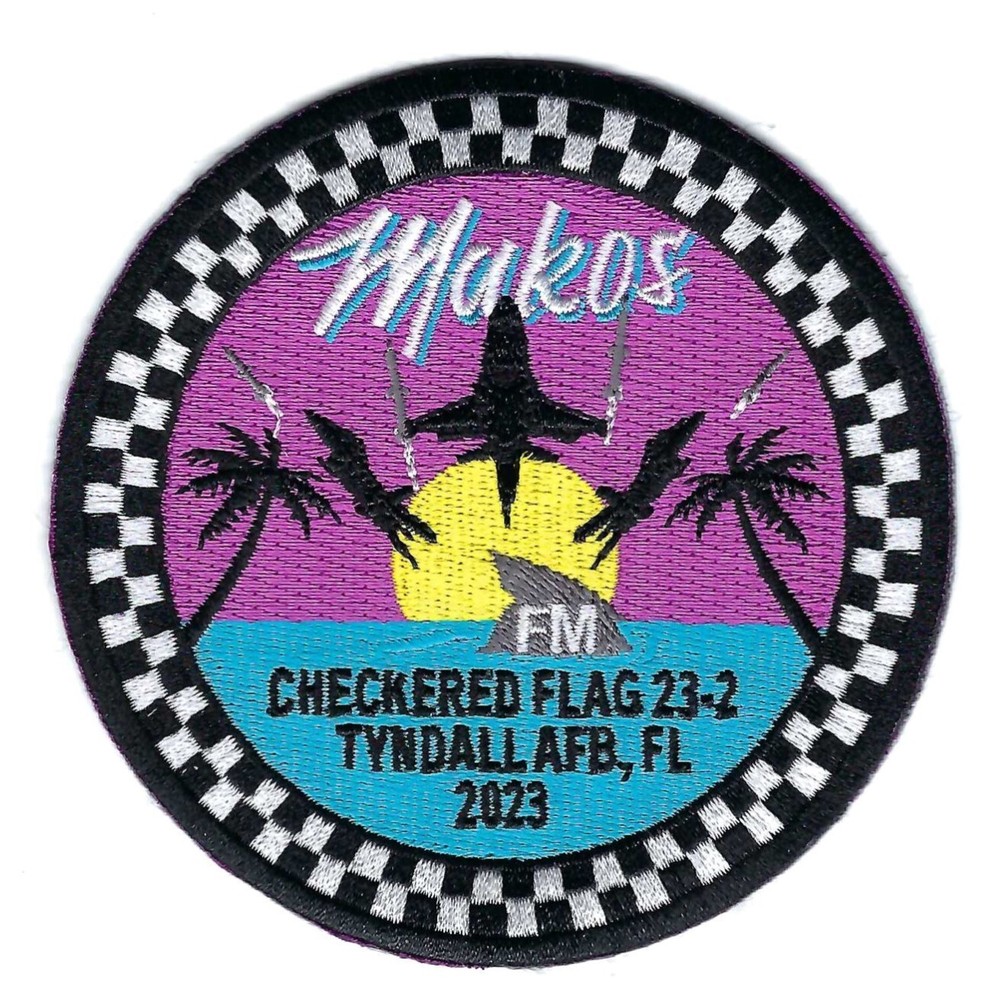 93rd FIGHTER SQUADRON 'MAKOS' CHECKERED FLAG 23-2 patch
