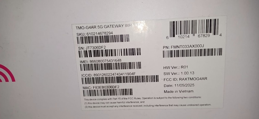 T-Mobile 5G Gateway internet