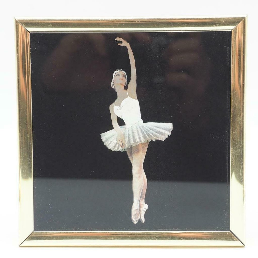 Reverse Printed Ballerina Dancer in Gold Frame