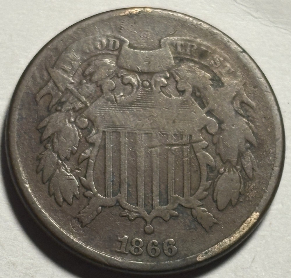 1866 Two Cent Piece — Circulated