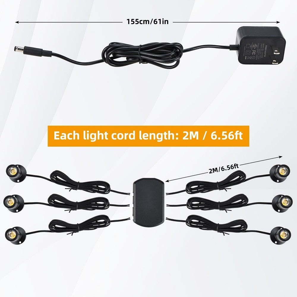 8 Pack Dimmable USB Mini LED Spotlight Jewelry Showcase Display Light 6400k