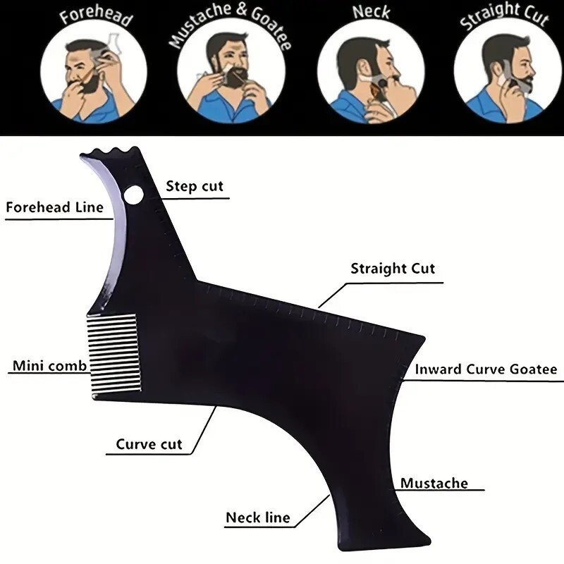 Beard Ruler, Beard Styling Tool, Beard Styling Comb, Beard Template Styling
