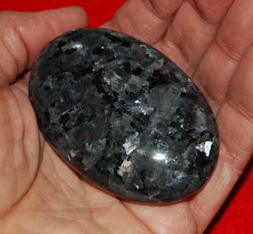 Larvikite Soap-Shaped Palm Stone #14