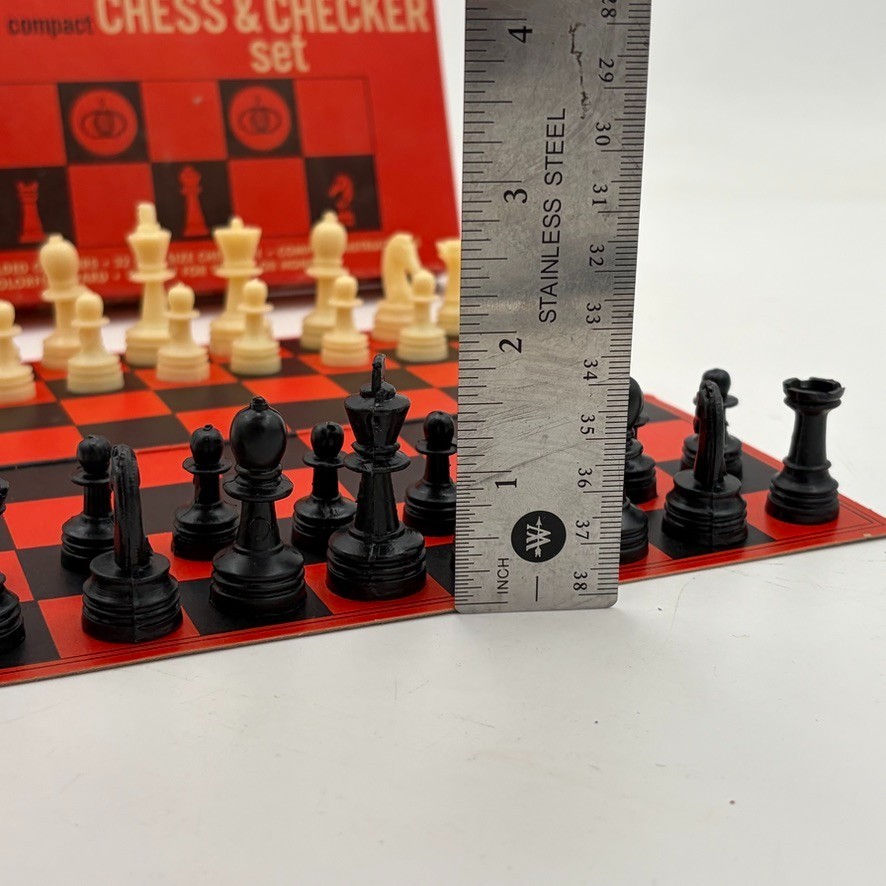 Vintage Compact Chess Set Game with Original Box Regency 8" Board