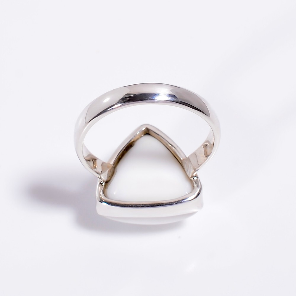 White Coral gemstone Beautiful Statement Ring Solid 925 Sterling Silver Ring