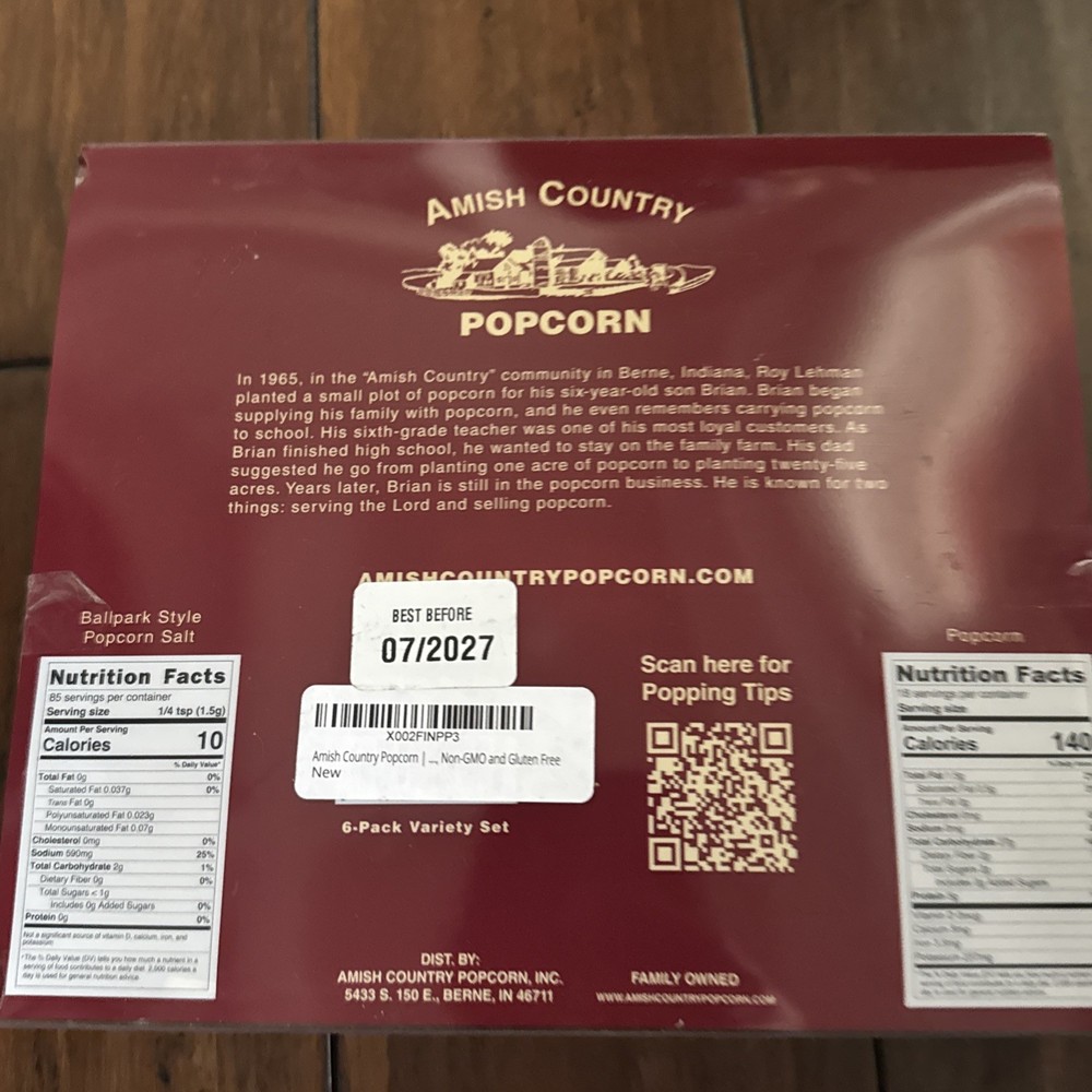 Amish Country Popcorn 6 Pack Variety Gift Set