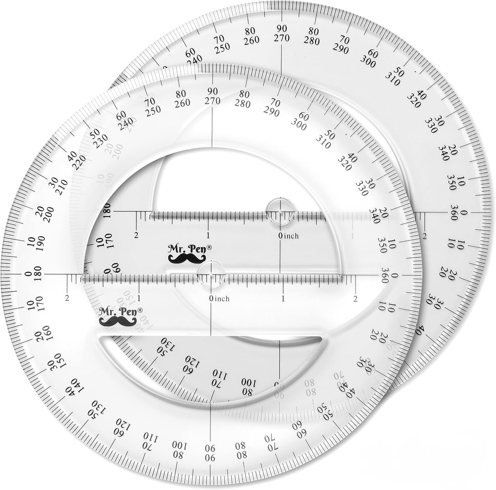 - Protractor, Pack of 2, Protactor 360 Degree, Protractor Set, Protractor Ruler,