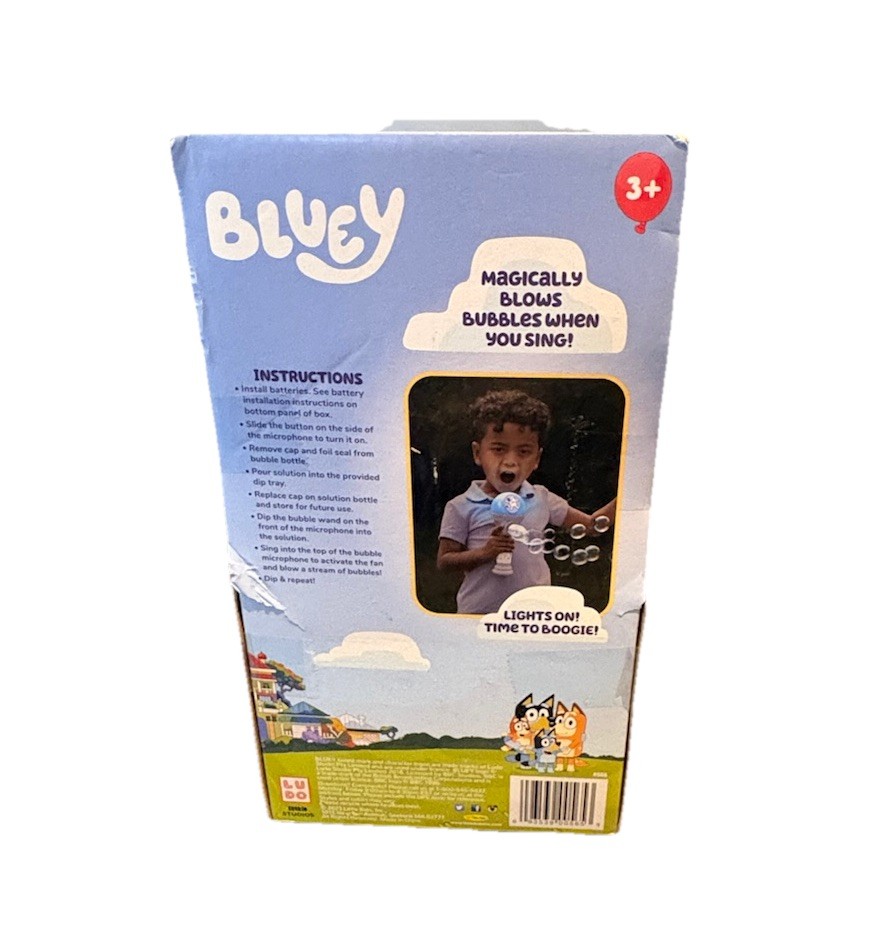 Bluey Dance Mode Bubble Machine Toy Microphone New Damaged Box