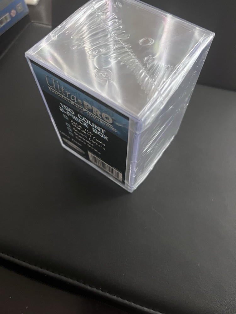 Ultra PRO 150 ct Stackable Extra Strong Plastic Card Storage Box, 2-Piece, Clear