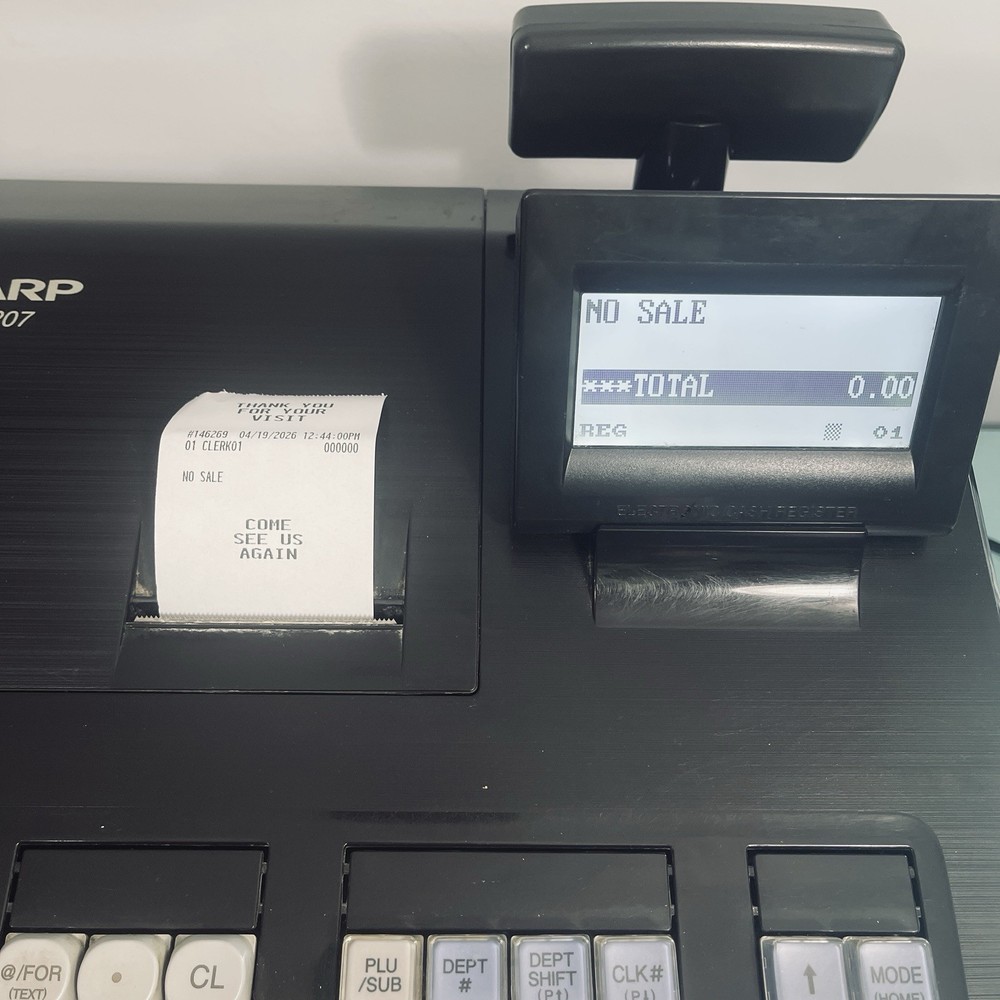 Sharp XE-A207 Control System Electronic Cash Register Tested Works No Key