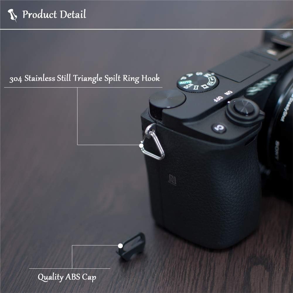 Camera Strap Triangle Split Ring Hooks for D-SLR and Mirrorless Cameras
