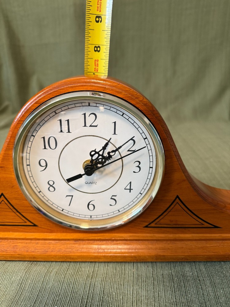 Nice Wooden Mantel Quartz Clock, 16"