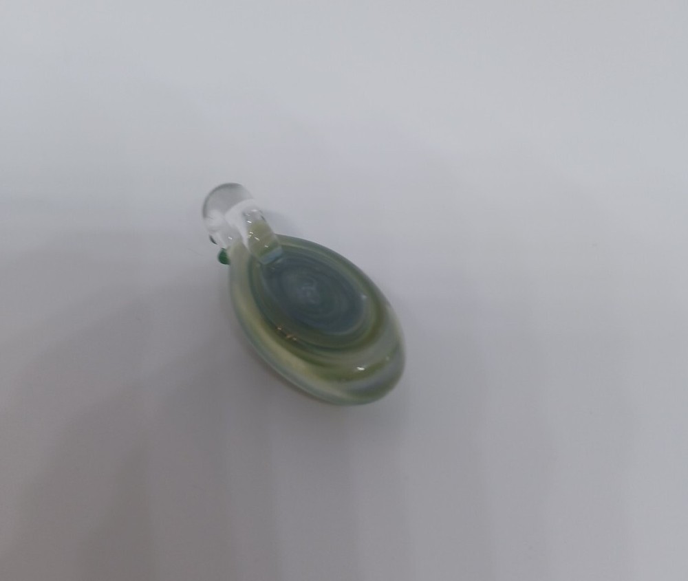 Hand Blown Glass Pendant Green Swirled