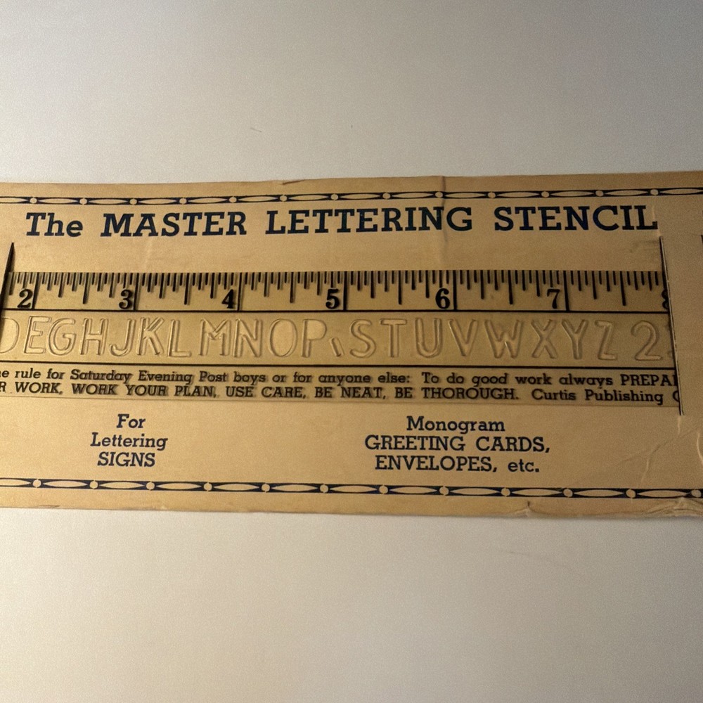 Vintage Grant “The Master Lettering Stencil” 10” Ruler