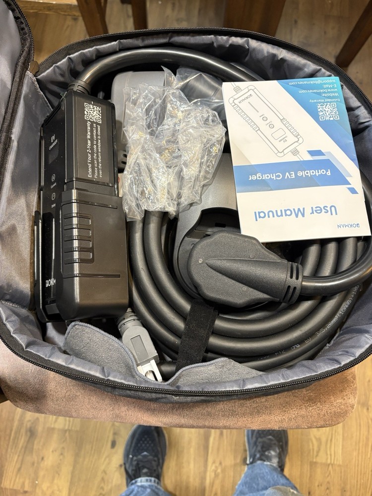 BN Bokman Portable Level 2 EV Charger (240V, 32A) with 25ft Charging Cable