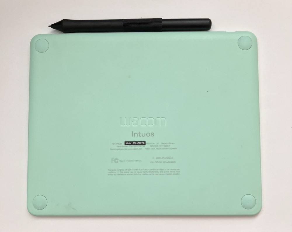 Wacom Intuos S Wireless Drawing Graphics Tablet - Pistachio - With Cable
