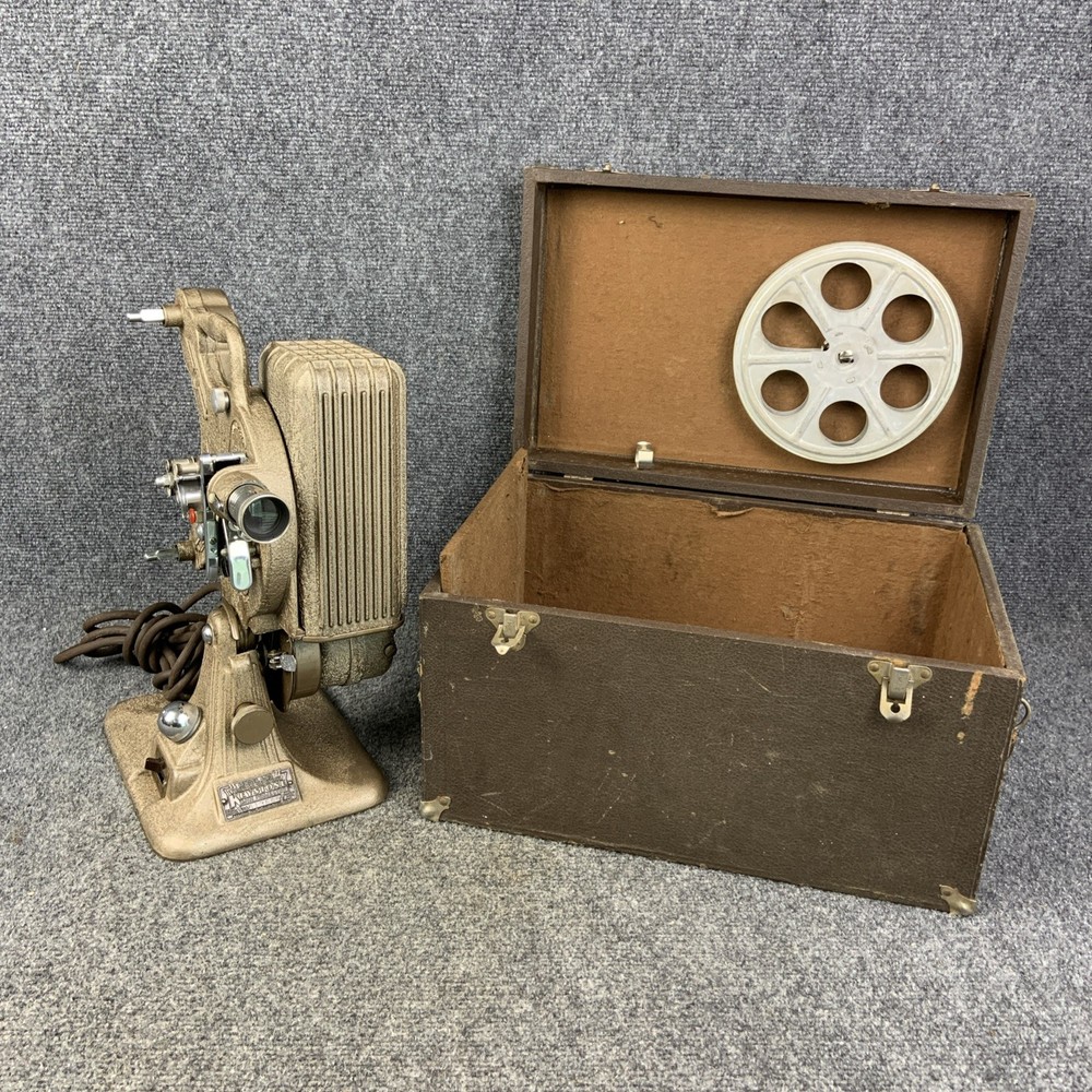Vintage Keystone Model A-83 16mm Projector with Case & Reel