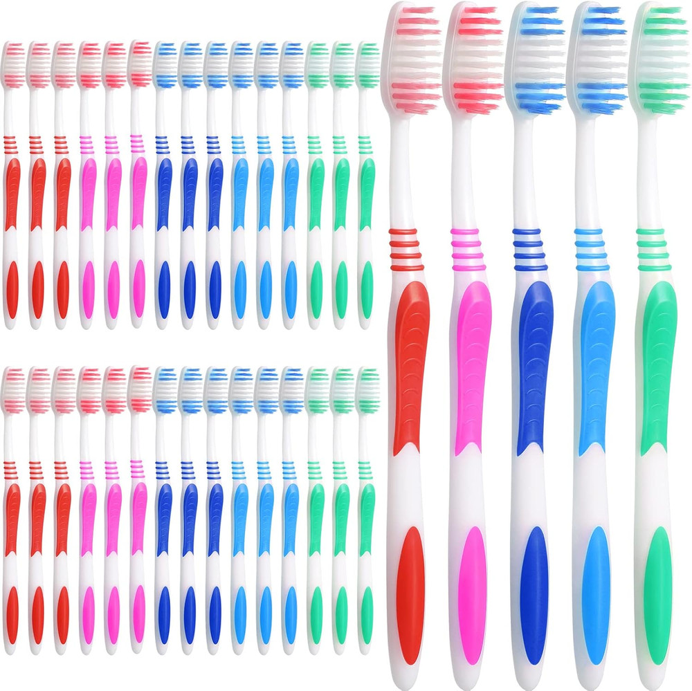 250 Packs Individually Wrapped Toothbrushes Disposable Bulk Toothbrushes Soft Br