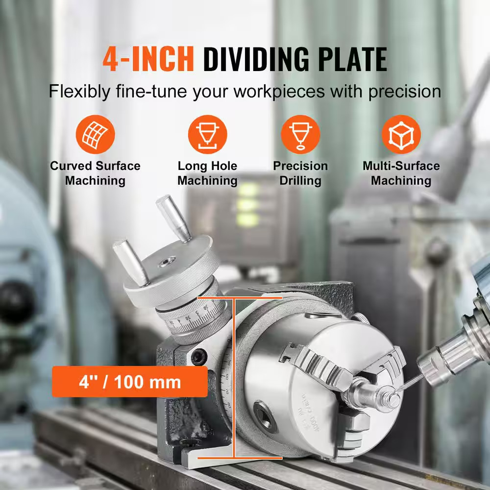 Milling Machine Rotary Table, Versatile Horizontal & Vertical Design, Precision