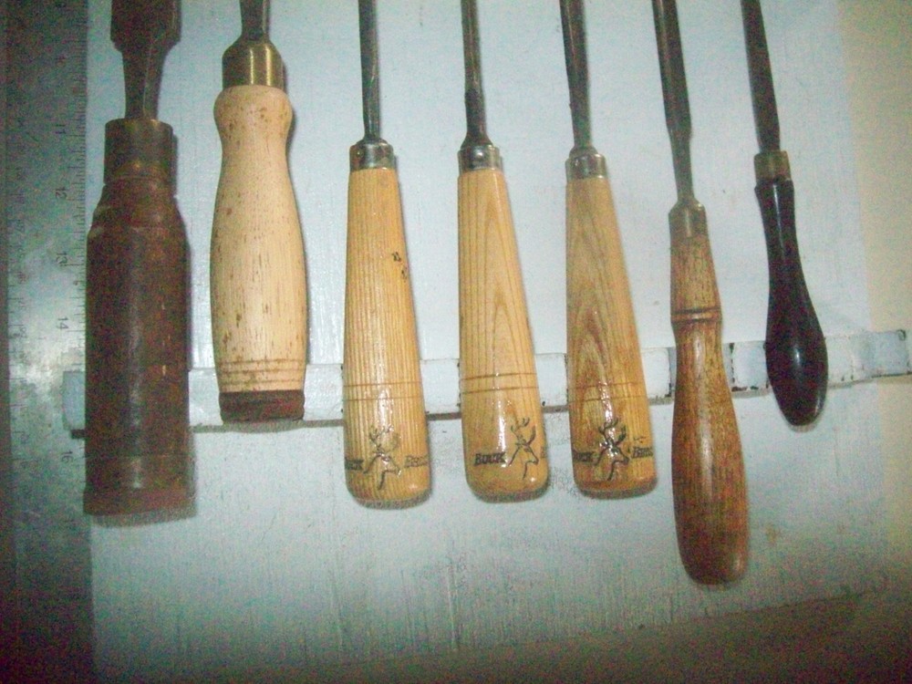 7 Vintage Wood Working Gouges or Chisels Buck London Buck Bros Charles Buck