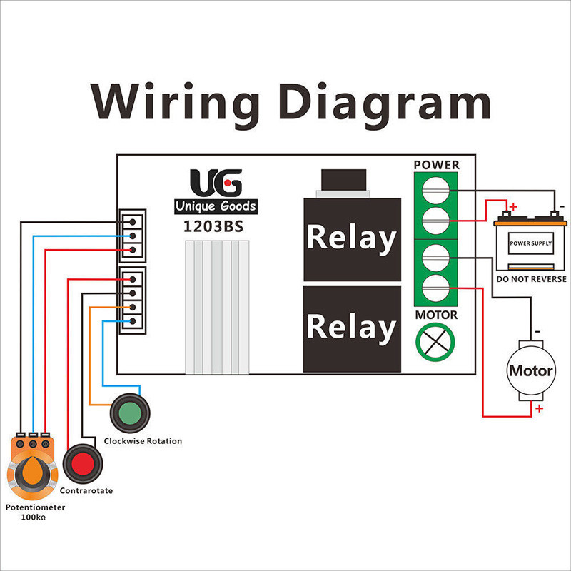 PWM DC 6V-24V Motor Speed Controller Regulator Reversible Forward Reverse Switch