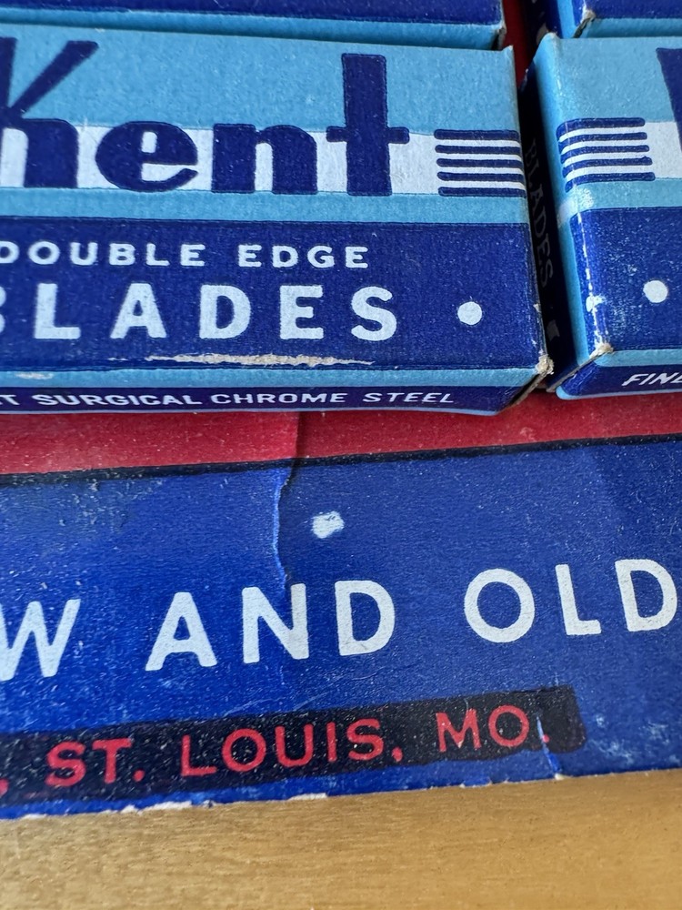 Vintage Razor Blade Store Display KENT Double-Edge Missing 3 Boxes