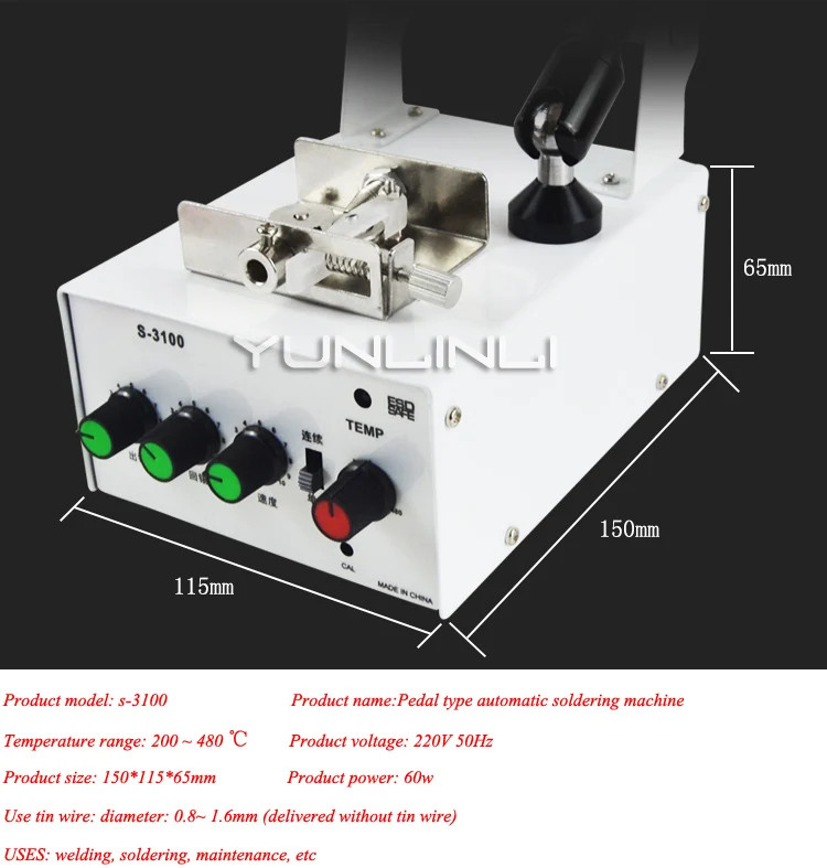 Automatic Tin Soldering Machine Pedal Control Soldering Tin Machine Temperature
