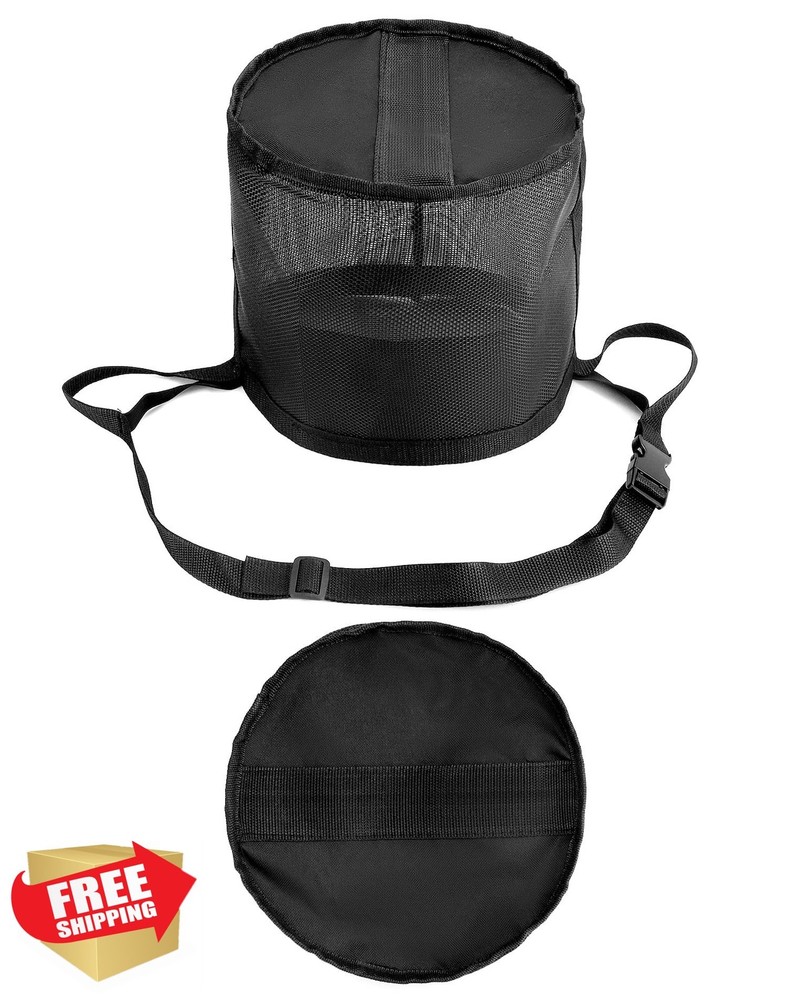 QWORK 2 Pack Horse Feed Bag Mesh Grain Feeder Muzzle