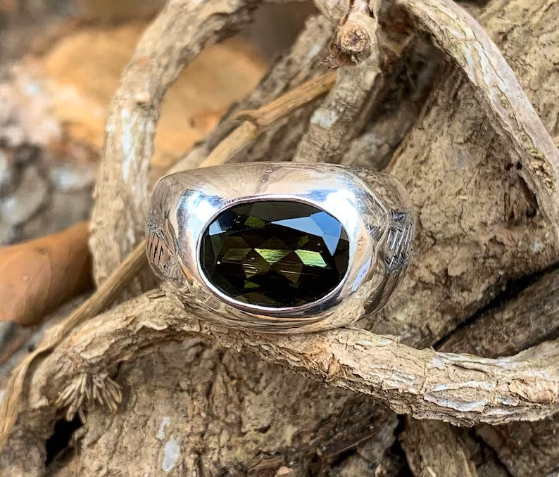 Black Diamond 295 Silver Mens Ring Handmade RIng Anniversary Gift ring