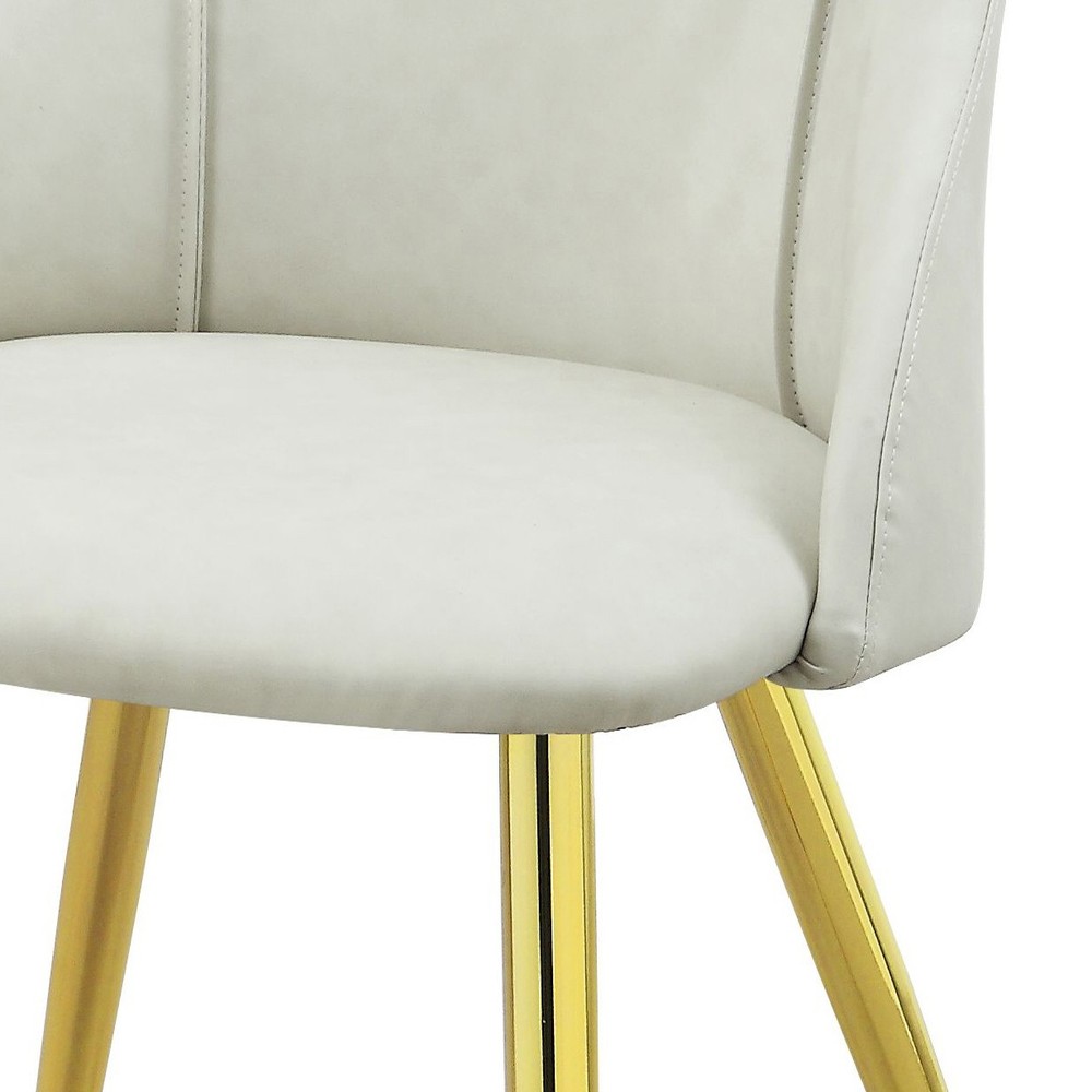 White and Gold Tight Back Side Chairs